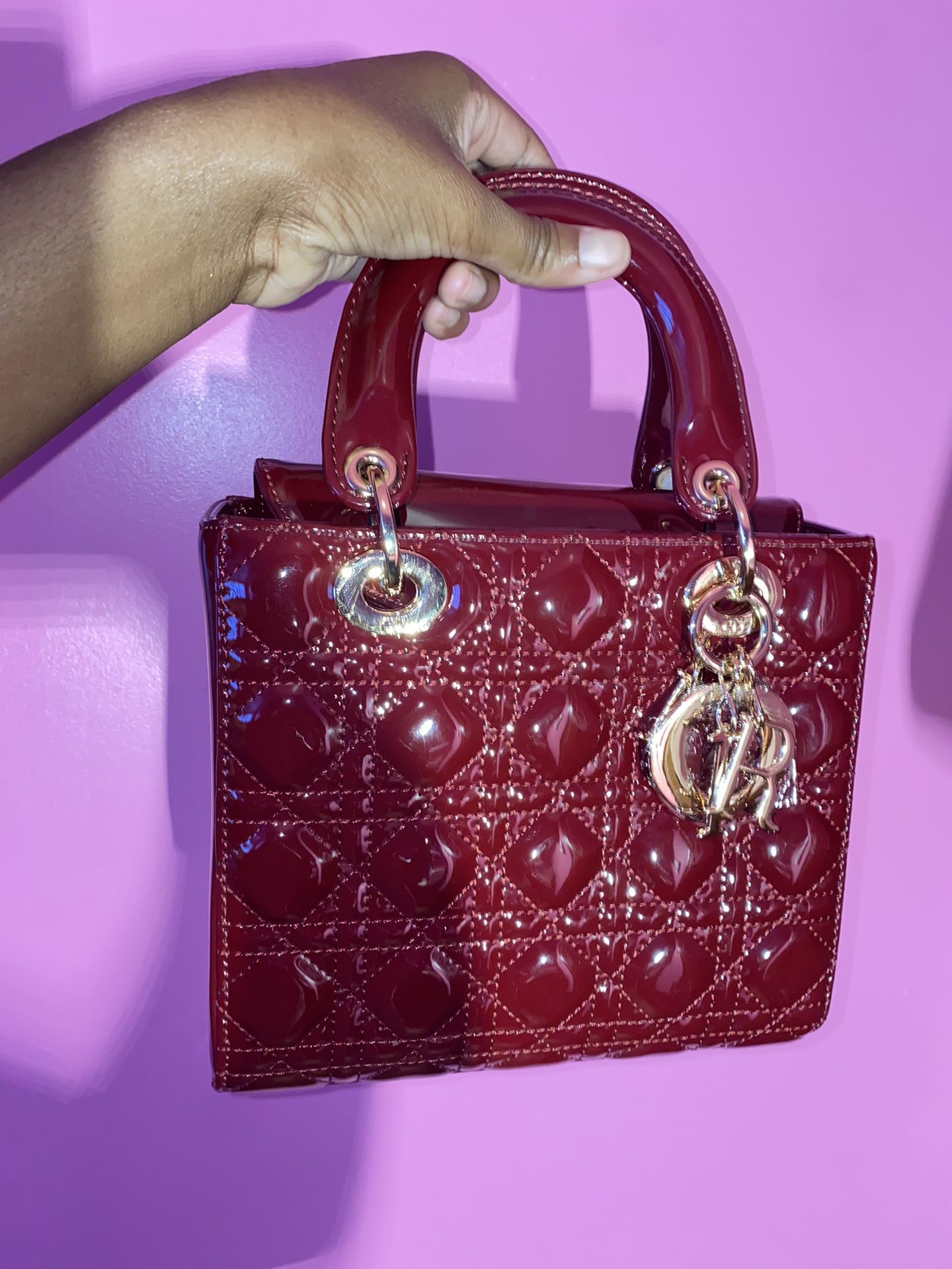 Deep Ruby Patent Quilted