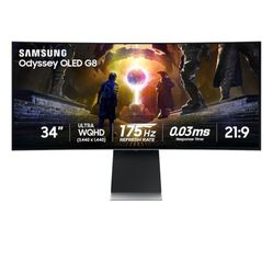 Brand New Samsung 34” G8 OLED ultra wide curved monitor