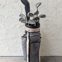 Golf clubs and bag