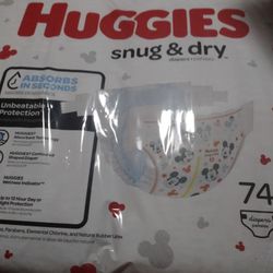 Huggies Sz 2 Snug And Dry 74ct
