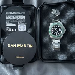 Automatic San Martin 40mm Sub SN017GB SAPPHIRE 200m Kermit Homage Dive Watch