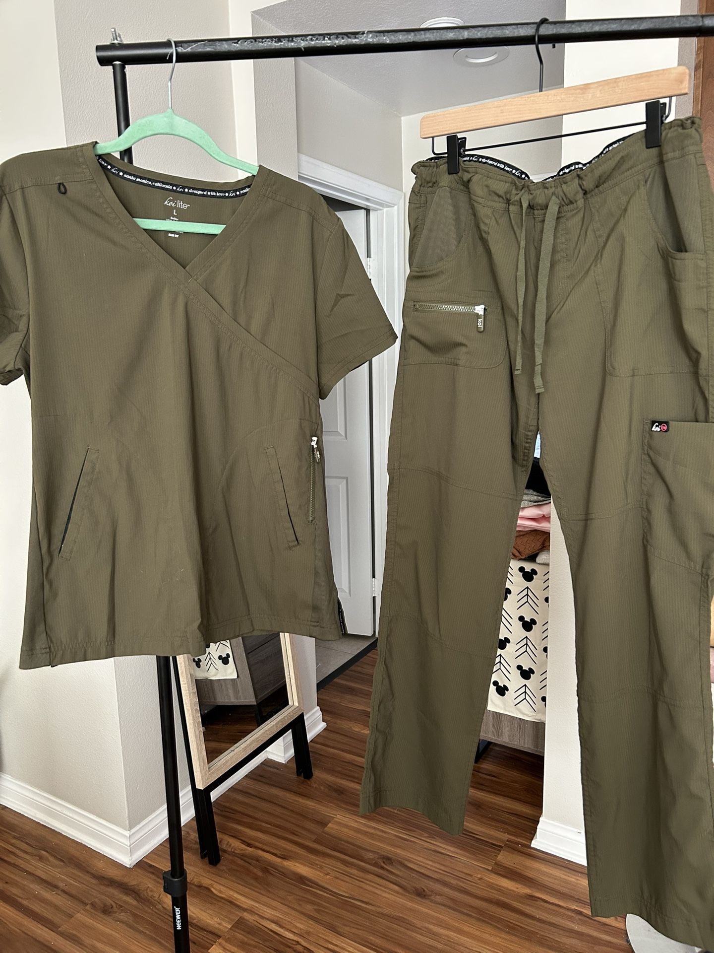 Koi Lite Olive Green Scrub Set