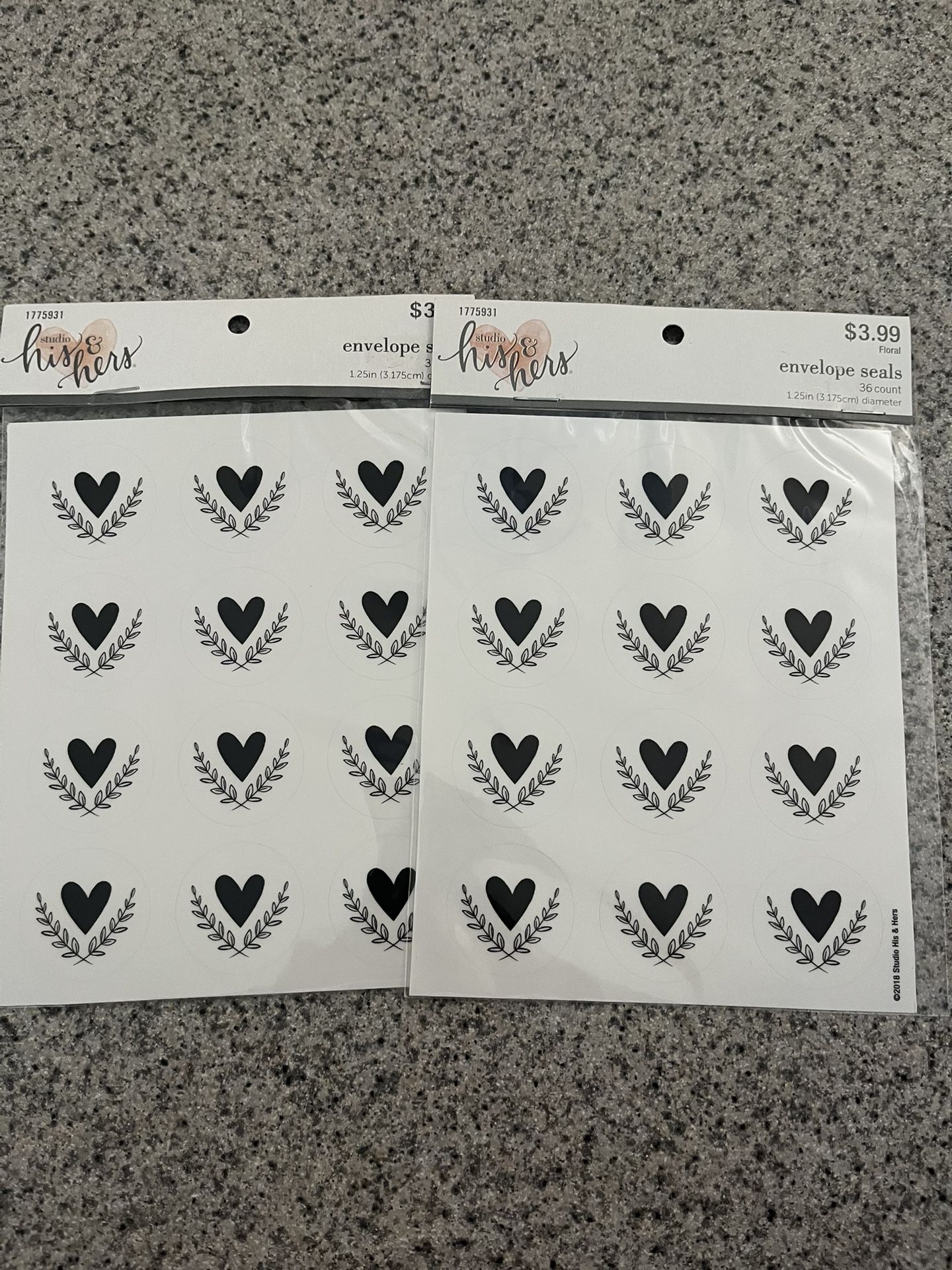 Heart Envelope Seals (Stickers)