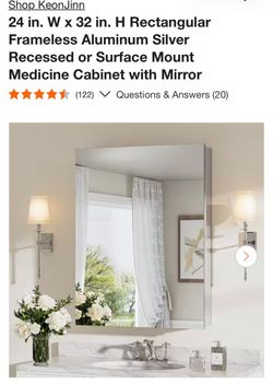 KeonJinn Frameless Medicine Cabinet