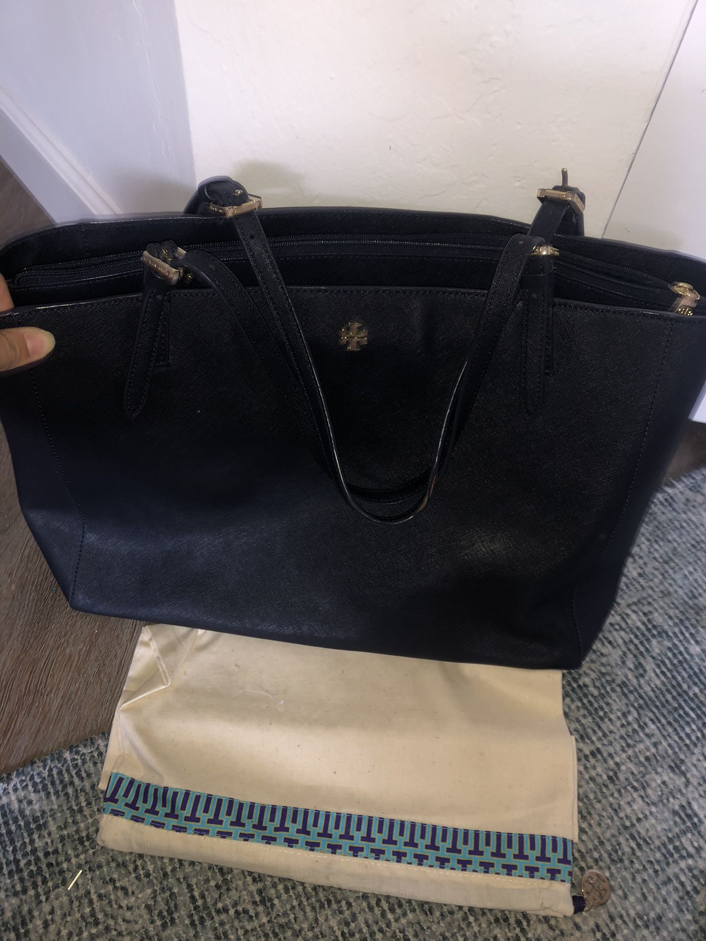 Tory Burch black large buckle tote purse new with tags for Sale in City of  Industry, CA - OfferUp