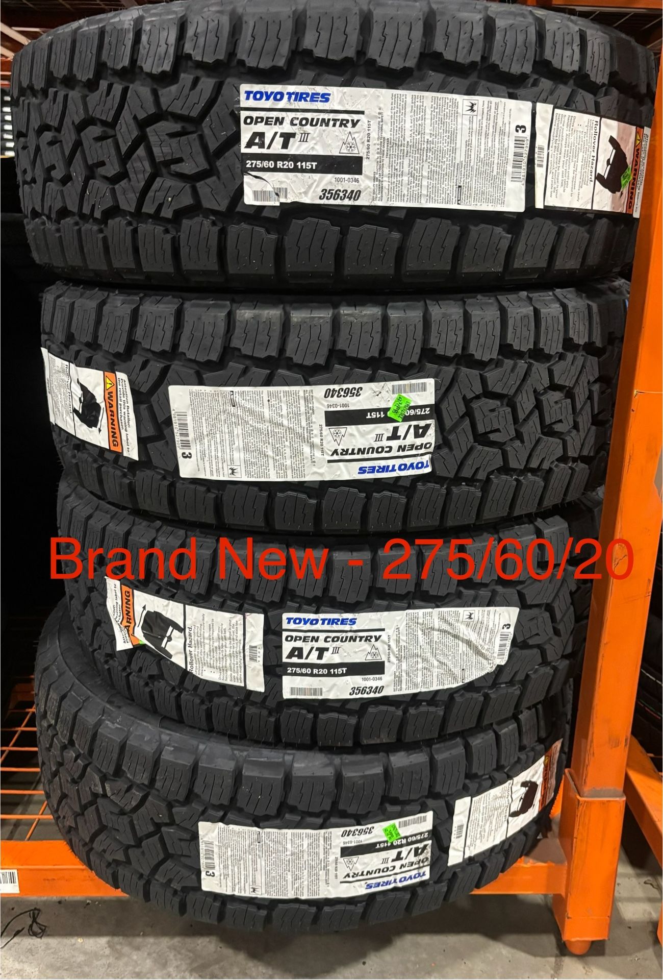 (4) - 275/60/20 Toyo Open Country A/T III Tires