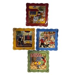 Jennifer Brinley "Certified International" Sidewalk Bistro Plates, 6 Plates 2 of Each