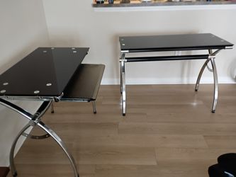 2 desks in one Like New Glass Desk(S) with Chair