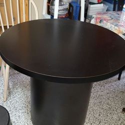 4ft Granite top/3ft Round Dinette Table blk formica base