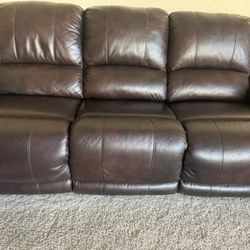 Reclining Leather Sofa 3 Piece Set