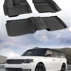 Ford Flex 2009-2019/for Lincoln MKT 2010-2019 Floor Mats Cargo Liner All Weather Protector Heavy Duty TPE Rubber Tech Car Mats for Ford Flex 2011- 201