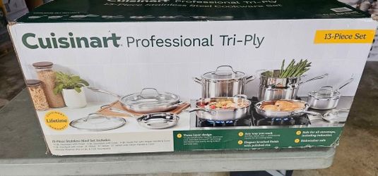 Cuisinart 13 Piece Tri Ply Stainless Steel Cookware Set
