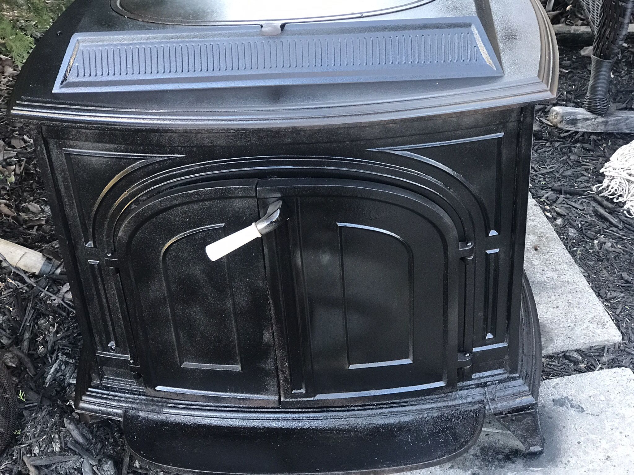 Woodstove. Very Heavy. Handle. Little Hard To Turn Needs Oil