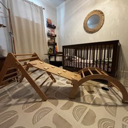 Pikler Triangle  With Slide And Rocker