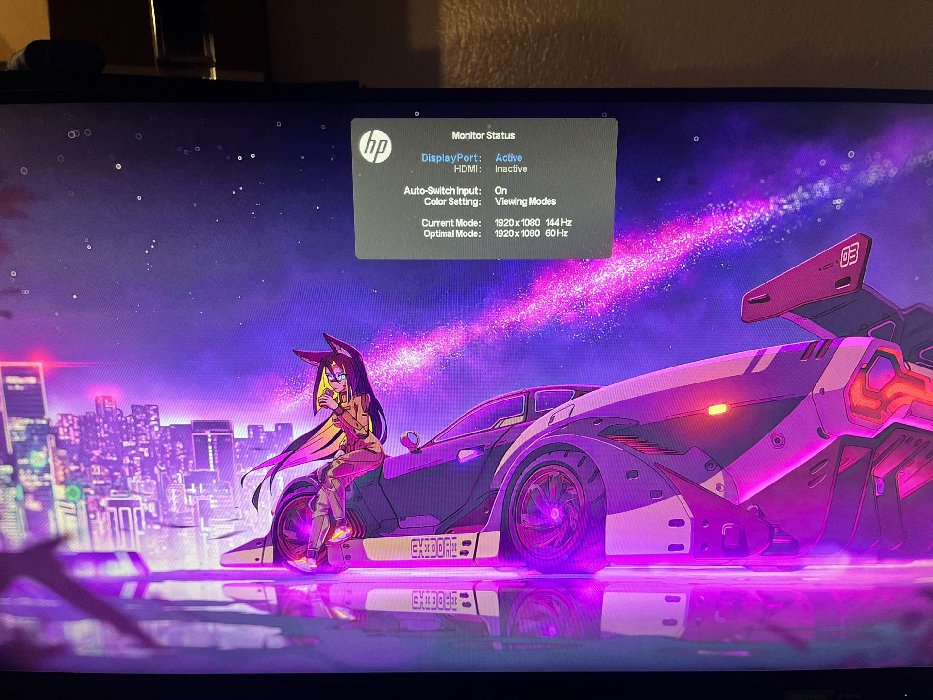 HP 1080 144 Hz Gaming Monitor G Sync / Free Sync 