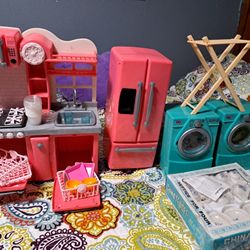 Our Generation  Kitchen set,& Washer and dryer & Tea Set,$40.00,