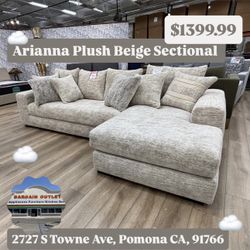 Arianna Plush Beige Sectional 