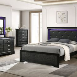 4 PC BEDROOM SET NEW IN BOX (MATTRESS AND CHEST SOLD SEPARATELY)