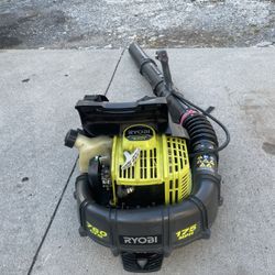 Backpack leaf blower.