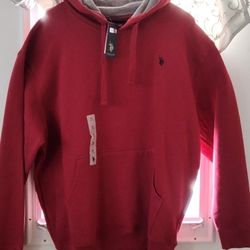 MEN'S RED POLO HOODIE (XL)