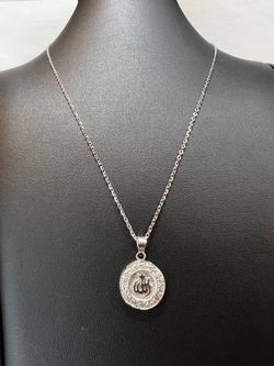18k white gold Allah Islam Pendant with chain