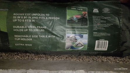 Coleman Packaway Cot with Side Table – Great Condition!
