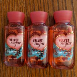 3 Velvet Sugar Bath & Body Works Shower Gel New 3oz 