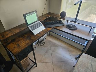 L-Shaped Industrial Computer Desk