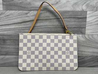 Louis Vuitton Damier Azur Neverfull Pouch w/ Rare Safran Interior (A1D027798)