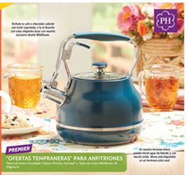 Princess house Cafetera Azul de 2.5 qt de Acero Inoxidable