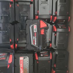 MILWAUKEE BATTERY HIGH OUTPUT 5.0 OIL RESISTANT/HIGH CAPACITY NEW $65 EACH ******