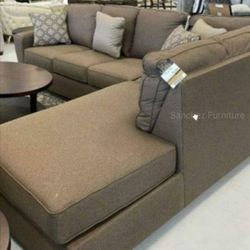 Hot Deal Brown 2 Pieces Sectional Couch