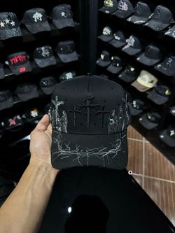 Black Embroidered Religious Graphic Baseball Cap
