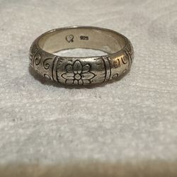 Brighton Sterling 925 Silver Floral Scroll Band Ring Size 7 