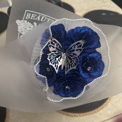 Blue Glitter Small Rose Bouquet 💐 
