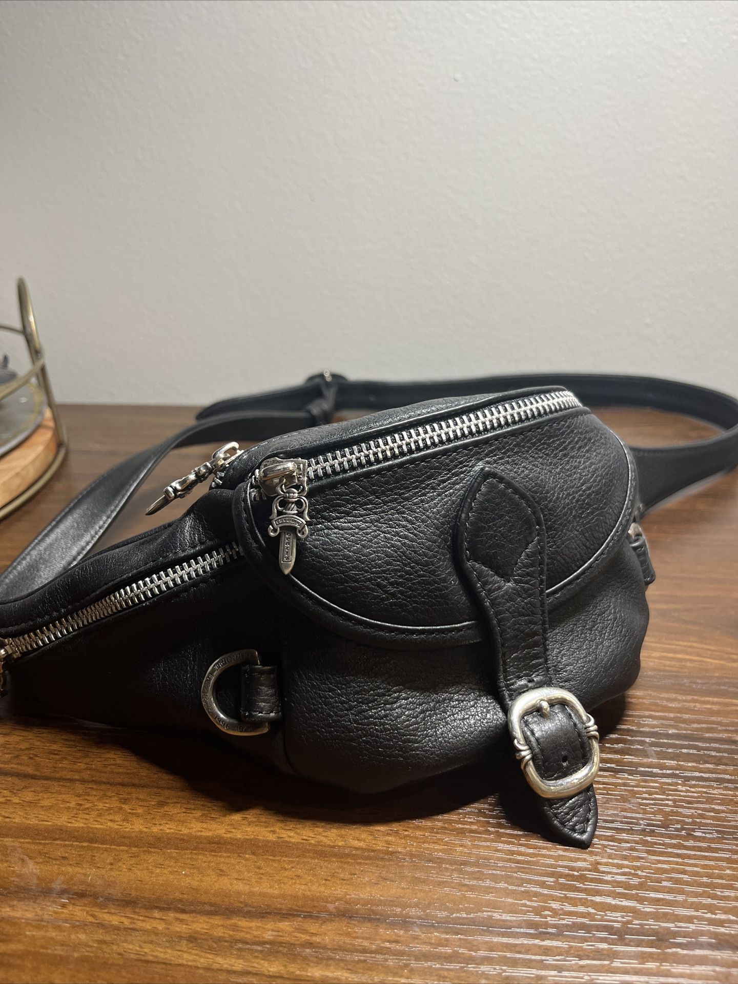 Chrome Hearts Leather Belt - Shoulder Bag Pouch In Black Leather Waist Bag Body