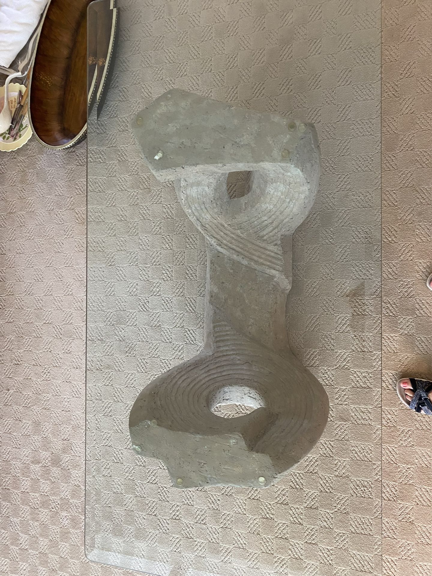 Coffee Table Stone And Glass