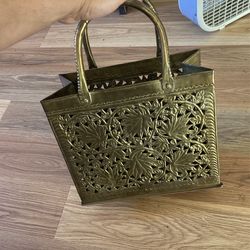 Vintage MCM Brass Shopping basket bag