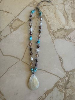 New Turquoise and Mother of Pearl Pendant Necklace