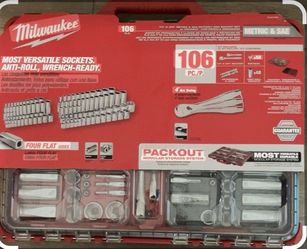 Milwaukee 106-Piece Metric & SAE Ratchet and Socket Set