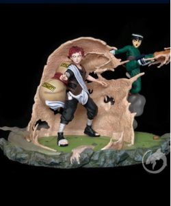 1/6 Gaara And Lee Shark Design Statue Naruto Resin Anime Figure