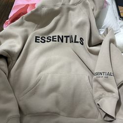 Fear of God Essentials Men’s Beige 'ESSENTIALS' Hoodie