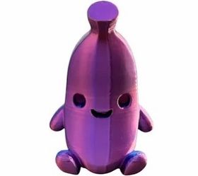 Purple Metallic Banana Character Figurine