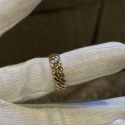 REAL Solid Yellow Gold Cuban Style Ring 10K Size 7, 4.3 Grams
