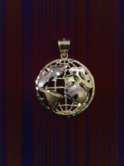 10K Y Solid Gold Globe Pendant