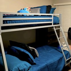 Grey Metal bunk beds/ twin &full