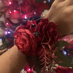 Red & Navy Prom Corsage