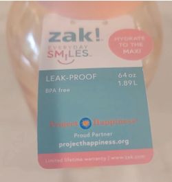Zak 64 oz water bottle