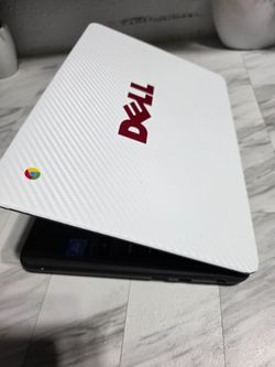Dell Chromebook with White Carbon Fiber Skin