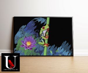 Big 24x36 Framed Art Print - Surf Frog